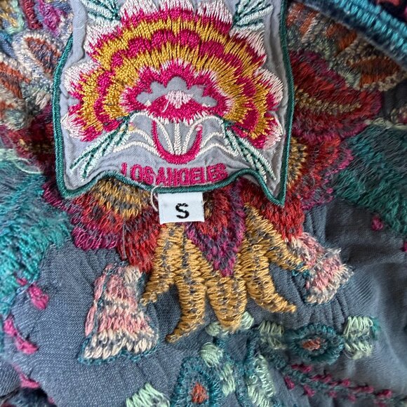 Gorgeous embroidered High-Low velvet top by Johnny Was Size S - Picture 6 of 6